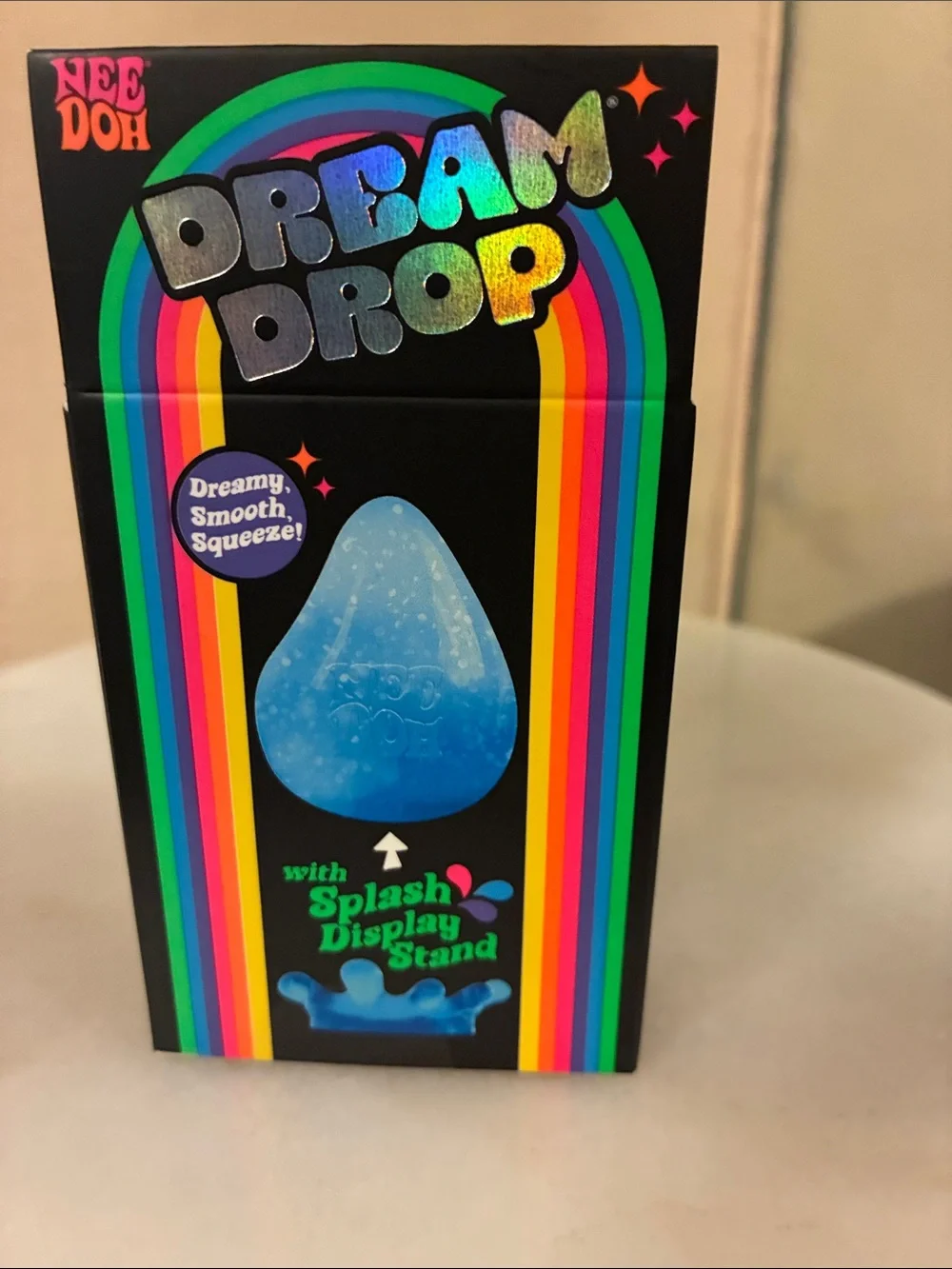 Needoh Dream Drop Purple Glitter Stress Toy 100% Authentic